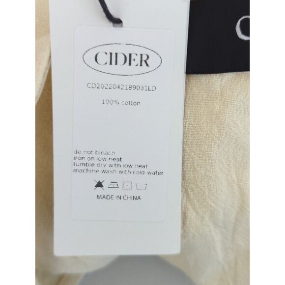 Cider Solid V-neck Yellow Button Shift Maxi Dress MEDIUM NWT Coastal Casual - Picture 10 of 10